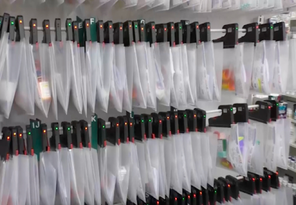 HangRx's light-up prescription storage bags for efficient pharmacy will-call management
